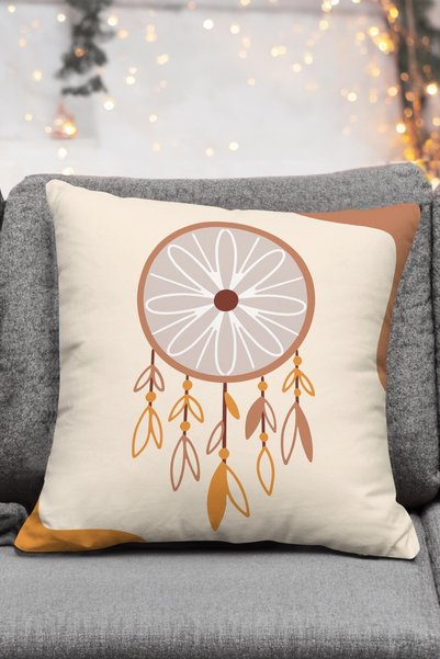Royalte Bohemian Boho Dream Catcher Patterned Digital Printed Decorative Set of 4 Throw Pillow Cases