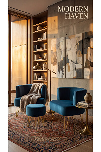 AY CONCEPT Elegance 2'li Çay Seti Berjer Ve Puf Takımı