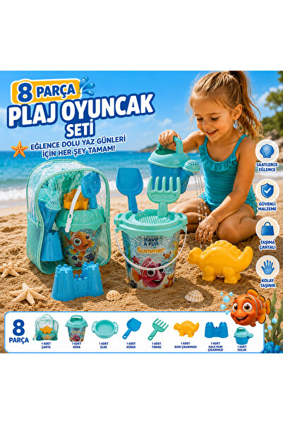 Cici Oyuncak Kız Erkek Çocuk Plaj Deniz Park Bahçe Sırt Çantalı Kova Kürek Tı...