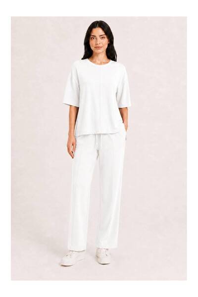 Köşedeki Dükkan Çimalı Short Sleeve Premium Modal Set - White
