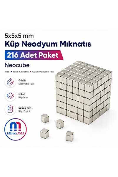 Genel Markalar Neocube 5mm 216 Parça Neodyum Mıknatıs - Yeni Nesil Puzzle Min...