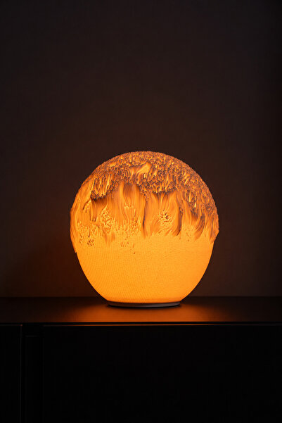 Glax Modern Abajur Crater Dekoratif Masa Lambası Tasarım Gece Lambası