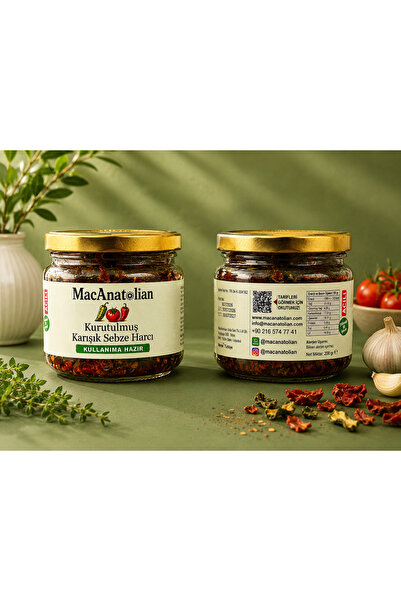 MACANATOLİAN Kurutulmuş Karışık Sebze Harcı / Kullanıma Hazır (Acılı) 200 gr.
