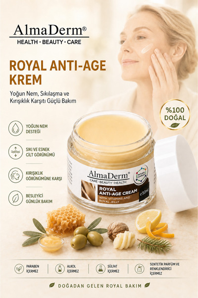ALMADERM Royal Anti-Age Krem / Arı Sütü içerikli Yaşlanma Karşıtı Krem