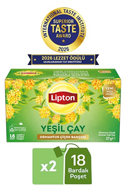 Lipton Osmantus Çiçek Bahçesi Aromalı Yeşil Çay 18li x 2 Adet