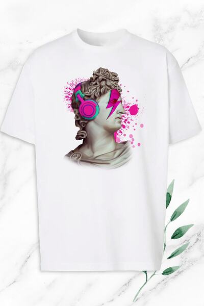 perseusshopping Λευκό μπλουζάκι Unisex Oversize Mythology Trend Sculpture με ...