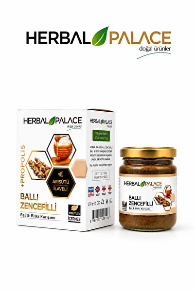 Herbal Palace Ballı Zencefilli Macun Geleneksel Yöntem Bal-Bitki Doğal Arı Sü...
