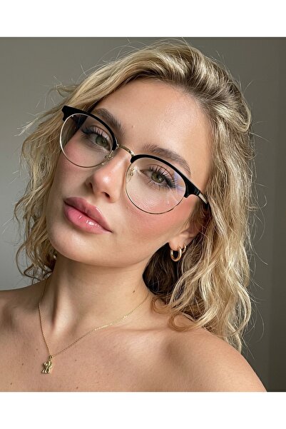 funeyes كليبتا ذهبي أصفر ذهبي أسود أزرق حماية من الضوء للجنسين معدن مستدير مق...