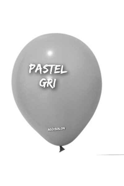 asöy Pastel Gri Balon 10 Adet Standart Boy 30 Cm Pastel Renkli Parti Balonu Doğum Günü