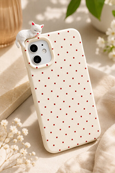 Go Aksesuar Iphone 11 Uyumlu 3d Oyuncaklı Puantiye Kedi Tasarımlı Yumuşak Sil...
