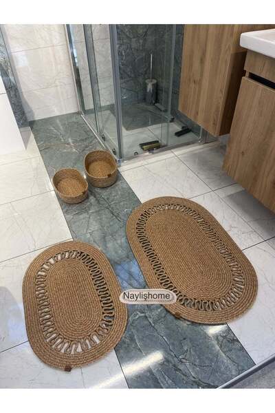 naylişhome طقم حمام 50x80 سم، 40x60 سم، 2 سلة بيضاوية. هدية، مهر، بوهيمي، ديكور