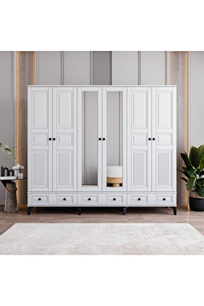 MONZIO Terra 6 Kapaklı Çekmeceli Gardırop %100 MDF