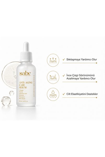 sabe Anti Aging Care Serum 30 ml |   Anti-Aging Serum Containing Collagen, Peptide, and Hyaluronic Acid