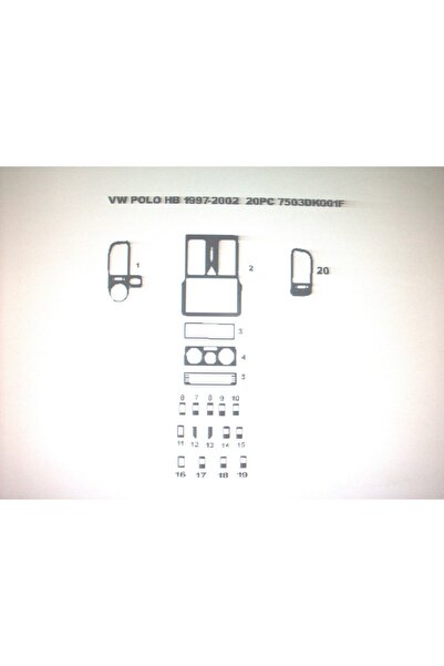 Demircioğlu Oto Aksesuar Marketi Wv Polo 2000-2002 16 Piece Dashboard Trim (C...