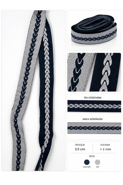 aytok tekstil Polycotton Piping Special Pattern 2.5 cm Wide Negative Positive...
