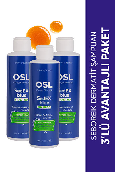 OSL Omega Skin Lab Osl Sedex Blue Shampoo 3-Pack 200ml