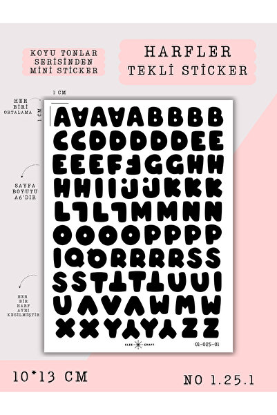 Else Craft Harf Temalı Sticker Koyu Tonlar Siyah 1.25.1 - Ajanda Planlayıcı B...