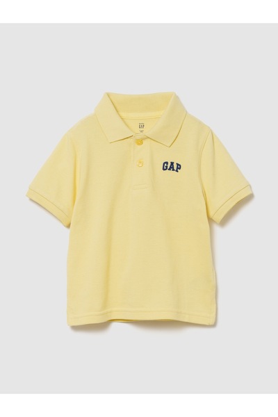 GAP Erkek Bebek Sarı Logo Pique Polo T-Shirt