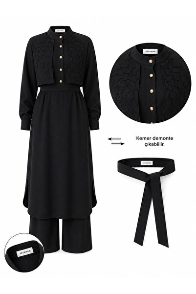 Sevanna Sahra Nakış detaylı tunik & pantolon takım