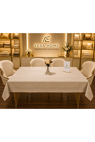 ZESA HOME Colber Stripe Detailed Tablecloth 160x100...160x280