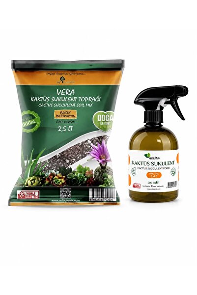 MF Botanik Kaktüs Sukulent 2 Li Bakım Seti - Kaktüs Toprağı Ve Vitamin Besini