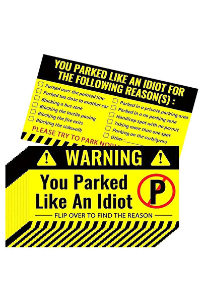 Choice A 50Pieces Bad Parking Cards You Parked Like An Idiot Funny Cardboard ...