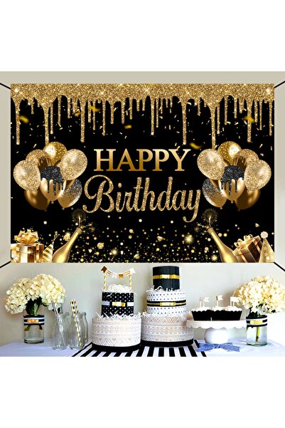 Choice Gold Glitter Birthday Party Polyester Background Cloth, Backdrop Banne...