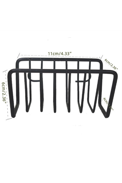 Choice5 Black No-Drill Iron Sponge Holder Rack - Over Sink Draining Shelf, Wa...