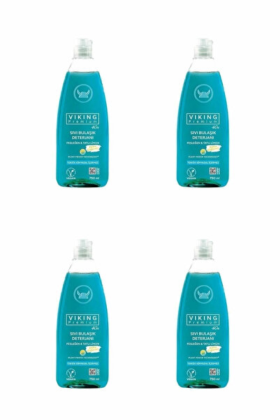 Viking Premium Bulaşık Deterjanı Fesleğen & Limon 750 Ml 4 Adet