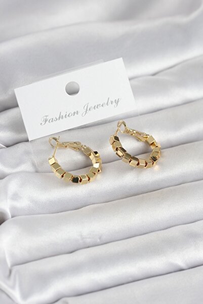 Inure Jewelry أقراط نسائية موديل حلقة مربعة ذهبية اللون