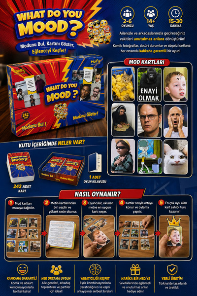 Molfy What Do You Mood? - Modunu Bul Modunu Göster Eğlenceli Kutu Oyunu
