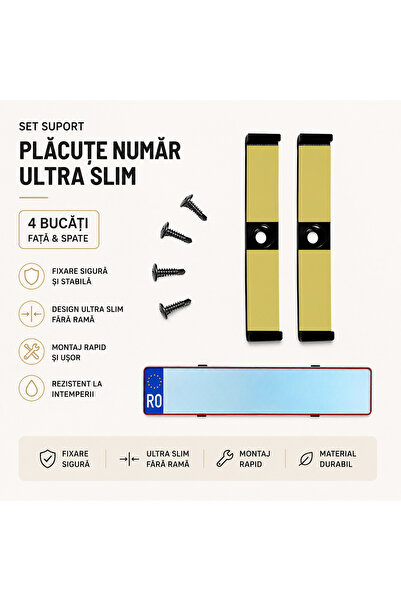 OEM Set de suporturi ultra-subțiri pentru plăcuțe de înmatriculare auto - 4 p...