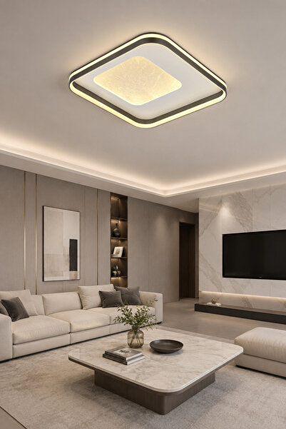 ESSLİGHT SİLVA 50 LİK LED AVİZE 3 RENK IŞIK MOD MODERN DEKORATİF AYDINLATMA