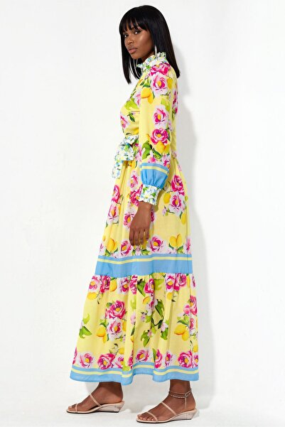 Hiccup Msn Floral Patterned Belted Long Dress