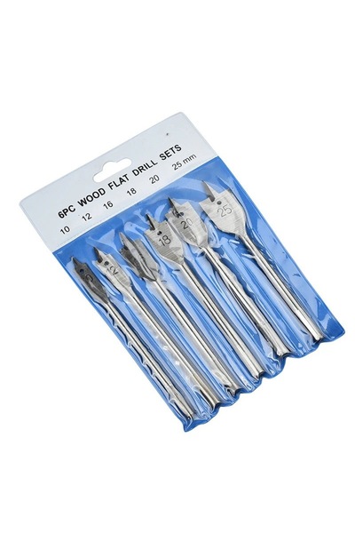 Choice Silver 6 Pcs Spade Drill Bit Set Paddle Flat Bits Hole Cutter Titanium...