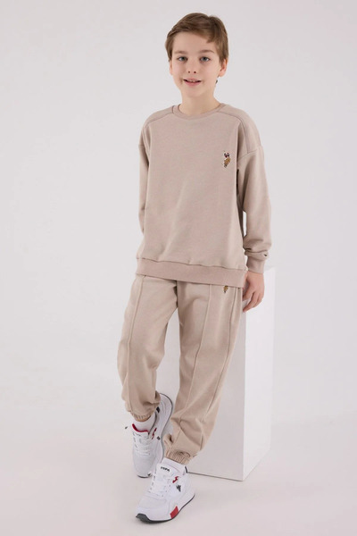 U.S. Polo Assn. 4-15 godina staro licencirano US Polo Assn set za dečake - latte