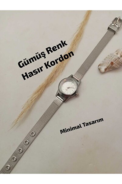 Brality Minimal Model , Vintage Tasarım Retro Still, Gümüş Renk HASIR Kordon ...