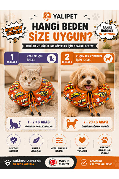 yalıpet Kedi Köpek Boyunluk - Koruyucu Elizabeth Yaka & Tırnak Kesme Yardımcı...
