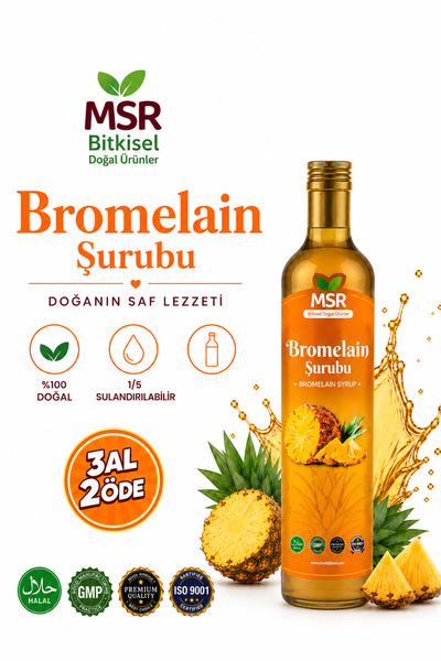 MSR BİTKİSEL DOĞAL ÜRÜNLER Bromealin Ananas İçeren Detox şurup