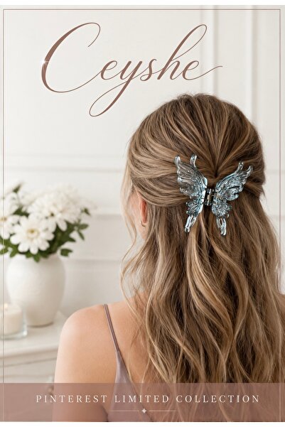 CeyShe دبوس شعر كبير شفاف مستورد من Pinterest Big Butterfly Limited |   إكسسو...