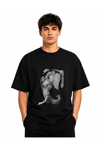 Inscriptie Tricou Unisex Bumbac Premium Casual " Elefant din creion "