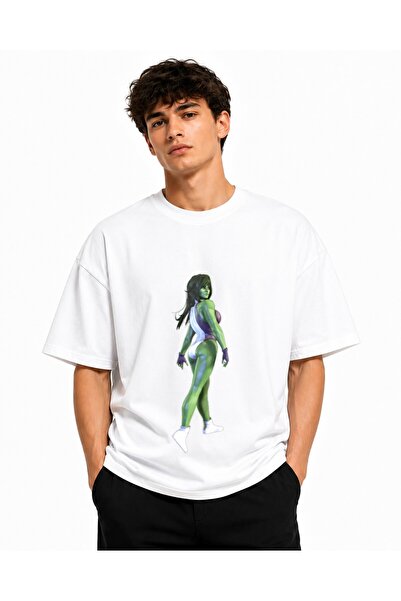 Inscriptie Tricou Unisex Bumbac Premium Casual " She Hulk vector "
