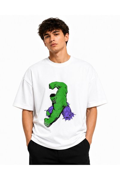 Inscriptie Tricou Unisex Bumbac Premium Casual " Hulk smash comic "