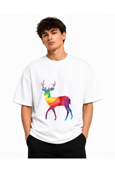 Inscriptie Tricou Unisex Bumbac Premium Casual " Caprioara curcubeu "