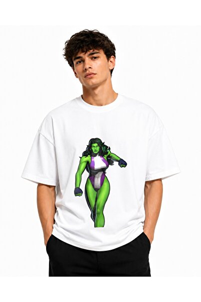 Inscriptie Tricou Unisex Bumbac Premium Casual " Mvc 3 She Hulk "