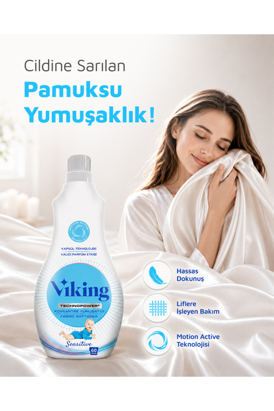 Viking TECHNOPOWER Konsantre Çamaşır Yumuşatıcısı Sensitive 1440 ml 1 Adet