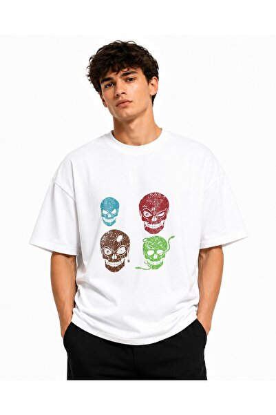 Inscriptie Tricou Unisex Bumbac Premium Casual " Craniu "