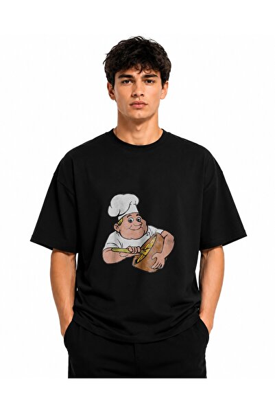 Inscriptie Ουνισέξ Βαμβακερό T-Shirt Υψηλής Ποιότητας  "Καρτούν με σεφ που αν...