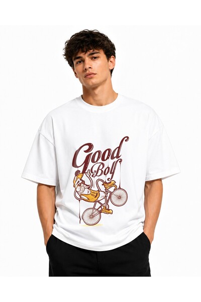 Inscriptie Tricou Unisex Bumbac Premium Casual " Good Boy banana "