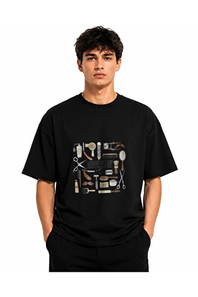 Inscriptie Tricou Unisex Bumbac Premium Casual " Vector Barber "